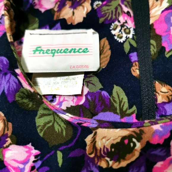 Vintage 1980's Floral Dress by Frequence Size S - Picture 2 of 4
